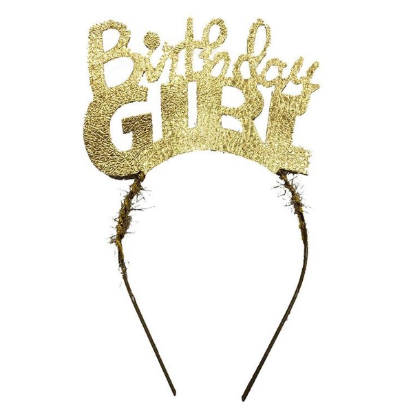 toptan-xml-dropshipping-Birthday Girl Yazılı Altın Renk Parti Kızı Doğum Günü Tacı
