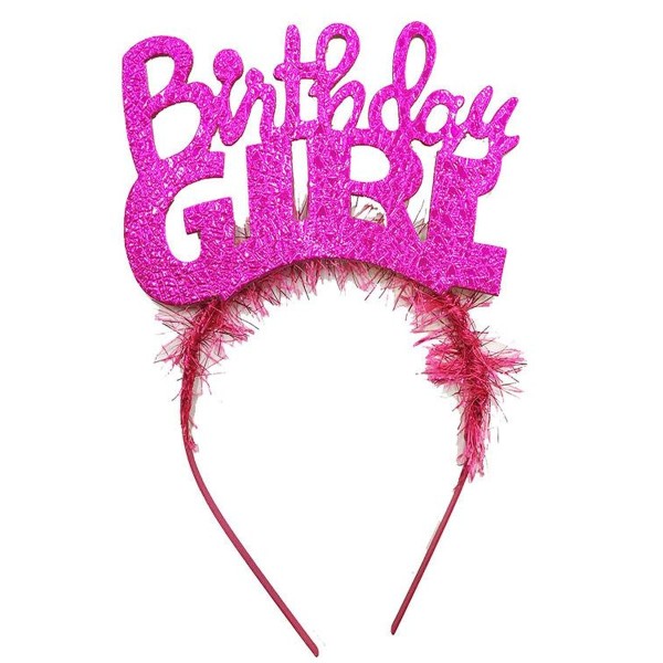 toptan-xml-dropshipping-Birthday Girl Yazılı Fuşya Renk Parti Kızı Doğum Günü Tacı