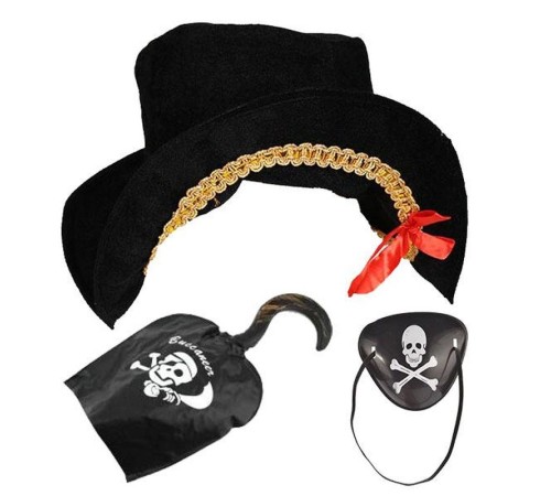 toptan-xml-dropshipping-Kaptan Jack Kadife Korsan Gemici Şapkası ve Korsan Göz Bandı Maskesi