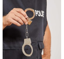 Metal Malzemeden İmal Anahtarlı Oyuncak Polis Kelepçesi