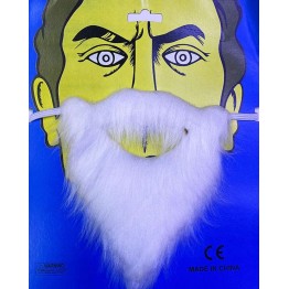 Çocuk Boy Kırçıllı Takma Sakal Yaşlı Sakalı Beyaz Renk 14x17 cm