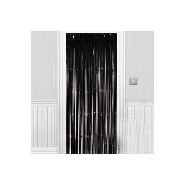 toptan-xml-dropshipping-Siyah Renk Işıltılı Duvar ve Kapı Perdesi 100x220 cm