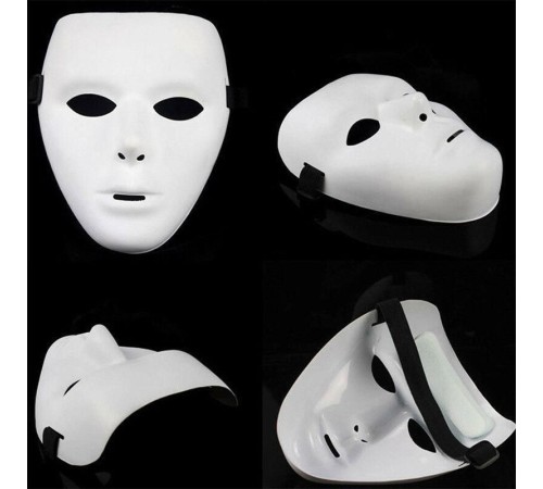 toptan-xml-dropshipping-Beyaz Renk Hip Hop Anonim Jabbawockeez Maskesi 18X15 cm