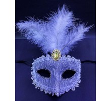 Beyaz Dantel İşlemeli Balo Maskesi Parti Maskesi 16x22 cm