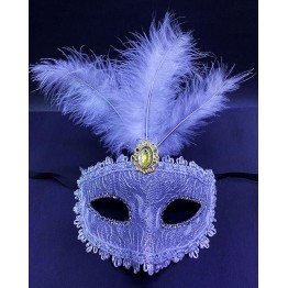 Beyaz Dantel İşlemeli Balo Maskesi Parti Maskesi 16x22 cm