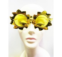 Güneş Model Metalize Parlak Parti Gözlüğü Sarı Renk 14x7 cm