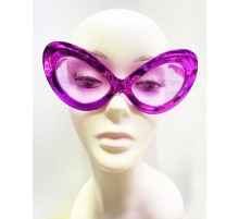 Metalize Yeşilçam 80 li 90 lı Yıllar Parti Gözlüğü Pembe Renk 15x7 cm