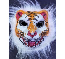 Sarı Peluş Saçlı Dişli Kırılmaz Yumuşak Kurt Maskesi 22x19 cm