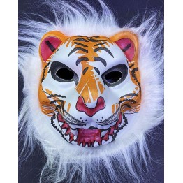 Sarı Peluş Saçlı Dişli Kırılmaz Yumuşak Kurt Maskesi 22x19 cm