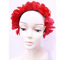 Luau Aloha Hawaii Partisi Kırmızı Renk Yapraklı Taç 10x15 cm