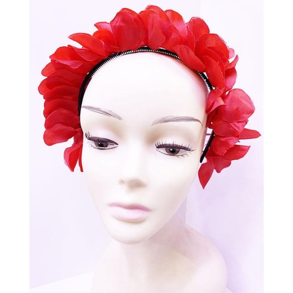 toptan-xml-dropshipping-Luau Aloha Hawaii Partisi Kırmızı Renk Yapraklı Taç 10x15 cm