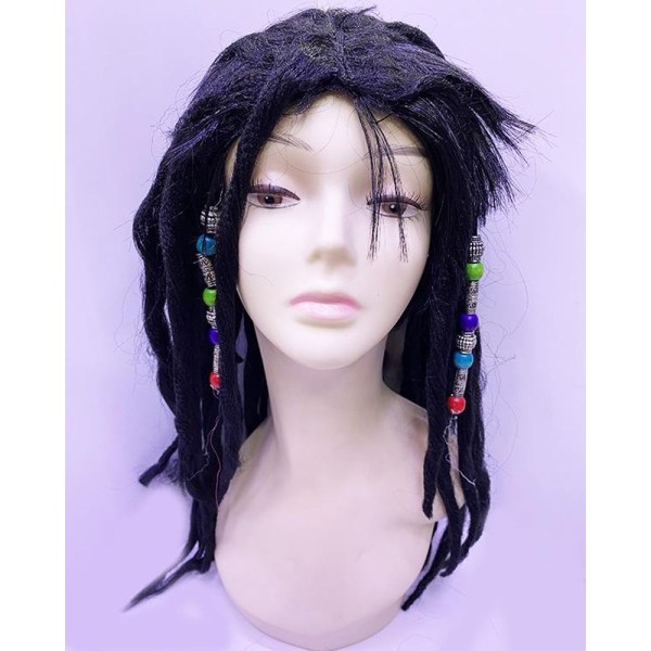 toptan-xml-dropshipping-Siyah Renk Joe Dreadlocks Boncuklu Kabarık Rasta Kirli Peruk
