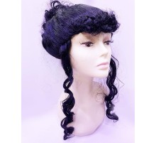 Siyah Renk Lüks Astarlı Topuz Bayan Peruğu Yetişkin Boy