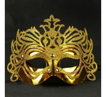 Metalik Altın Gold Renk Masquerade Kelebek Simli Parti Maskesi 23x14 cm