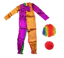 Çocuk Palyaço Kostümü Peruğu ve Burnu 15-16 Yaş Model 2