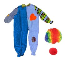 Çocuk Palyaço Kostümü Peruğu ve Burnu 12-13 Yaş Model 4