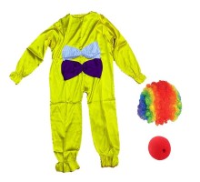 Çocuk Palyaço Kostümü Peruğu ve Burnu 6-7 Yaş Model 8