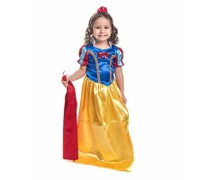 Kırmızı Pelerinli Düz Pamuk Prenses Kostümü-2-3 YAŞ-Taç yok