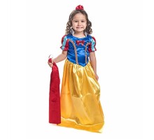 Kırmızı Pelerinli Düz Pamuk Prenses Kostümü-2-3 YAŞ-Taç yok