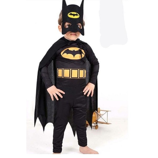toptan-xml-dropshipping-Pelerinli Çocuk Batman Kostümü - Maskeli Batman Kostüm