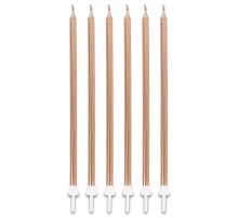 Soft Pembe Renk Uzun Pasta Parti Mumu 6 Adet 16 cm