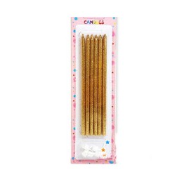 Gold Simli Pasta Mumu 6 Adet 16 cm