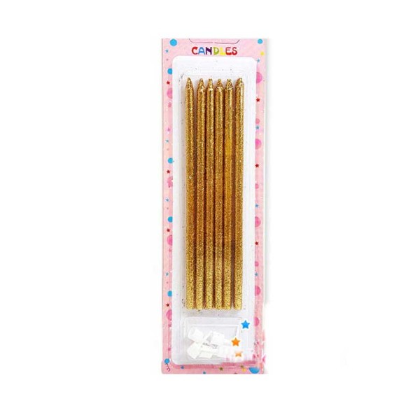toptan-xml-dropshipping-Gold Simli Pasta Mumu 6 Adet 16 cm