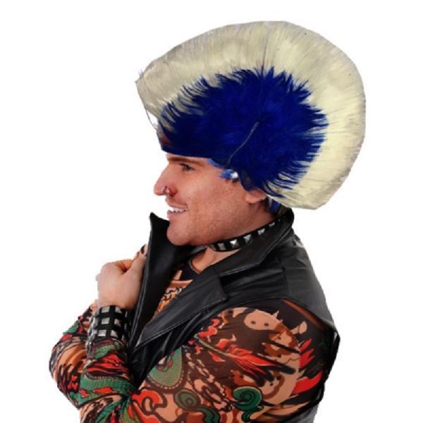 toptan-xml-dropshipping-Mohican Mohawk Punk Peruk - 70 li 80 li Yıllar Peruk Model 9
