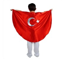 Ay Yıldız Baskılı Bayrak Pelerin 90x120 cm