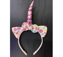 Soft Pembe Boynuzlu At Figürlü Çocuk Unicorn Tacı 17x27 cm