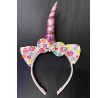 Soft Pembe Boynuzlu At Figürlü Çocuk Unicorn Tacı 17x27 cm