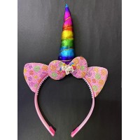 Rengarenk Boynuzlu At Figürlü Çocuk Unicorn Tacı 17x27 cm