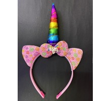 Rengarenk Boynuzlu At Figürlü Çocuk Unicorn Tacı 17x27 cm