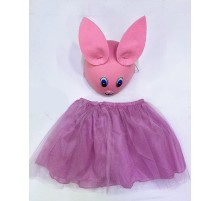 Tavşan Kostümü Pembe - 23 Nisan Tavşan Şapka ve Tütü Etek Seti 2 Parça