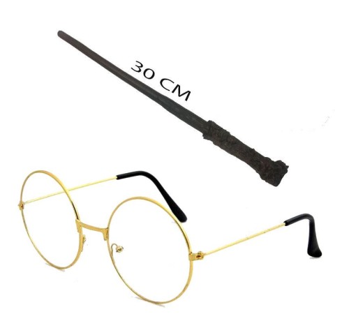 toptan-xml-dropshipping-Harry Potter Asası 30 cm ve Harry Potter Gözlüğü Seti