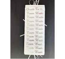 Bride To Be Bileklik - Team Bride Bileklik - Beyaz Üzeri Metalize Gümüş Yazılı 12 Adet