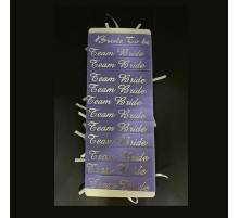 Bride To Be Bileklik - Team Bride Bileklik - Mor Üzeri Metalize Gümüş Yazılı 12 Adet