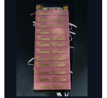 Bride To Be Bileklik - Team Bride Bileklik - Rose Üzeri Metalize Altın Yazılı 12 Adet