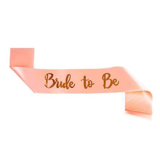 toptan-xml-dropshipping-Bride To Be Saten Kuşak Pembe Üzeri Metalize Altın Yazılı 160x9.5 cm