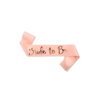 Bride To Be Saten Kuşak Pembe Üzeri Metalize Gümüş Yazılı 160x9.5 cm