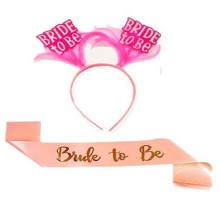 Pembe Renk Bride To Be Kuşak - Pembe Renk Bride To Be Taç