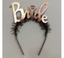 Bride Yazılı Bekarlığa Veda Partisi Tacı Rose Renk