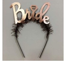 Bride Yazılı Bekarlığa Veda Partisi Tacı Rose Renk