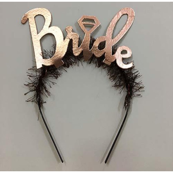 toptan-xml-dropshipping-Bride Yazılı Bekarlığa Veda Partisi Tacı Rose Renk