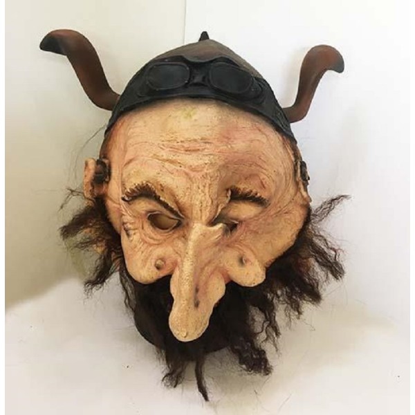 toptan-xml-dropshipping-Boynuzlu Sakallı Lateks Viking Maskesi Et Maske