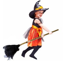 Siyah Tüllü Bambu Saplı Cadı Süpürgesi 95 cm