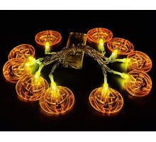 Led Işıklı 10 lu Kabak Şekilli Parti Süsleme 2 Metre