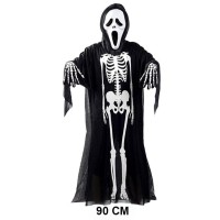 Çocuk Boy İskelet Kostüm-Fosforlu İskelet Eldiven-İskelet Maske Seti