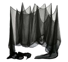 Siyah Renk Ürpertici Dekor Perde 72x190 cm