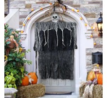 Ürpertici Kuru Kafa Korku Hayalet Saçaklı Dekor 90x50 cm
